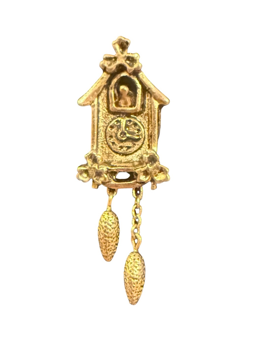 Vintage 1981 Avon Gold Tone Cuckoo Clock Lapel Pin Brooch